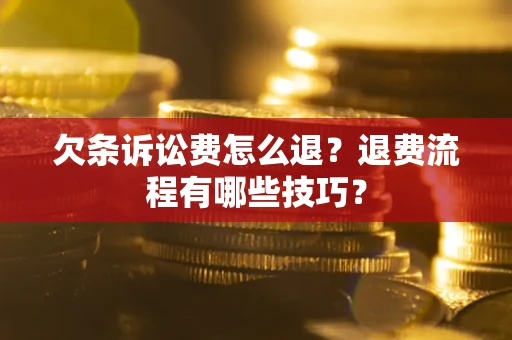 武汉欠条诉讼费怎么退？退费流程有哪些技巧？